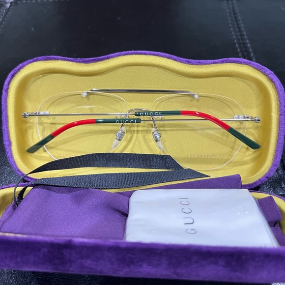GUCCI 0398 Silver Rimless Optical Eyeglasses 58mm - Picture 6 of 6